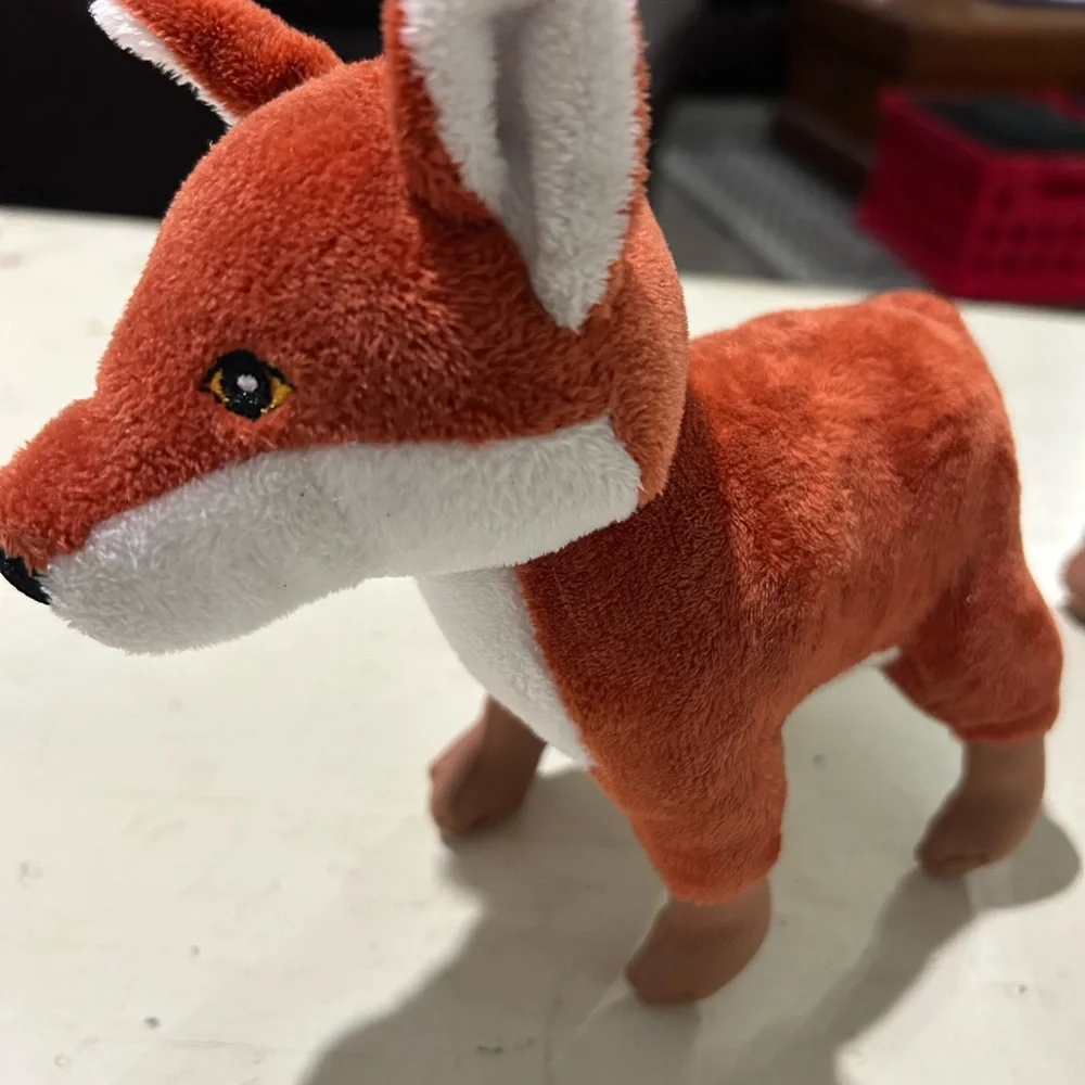 Spunky Pup Clean Earth Recycled Plastic Pet Toys Plush Raccoon Fox Bundle EUC